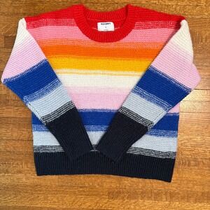 Old Navy Women's XS‎ Multicolor Striped Crew Neck Long Sleeve Knit Sweater